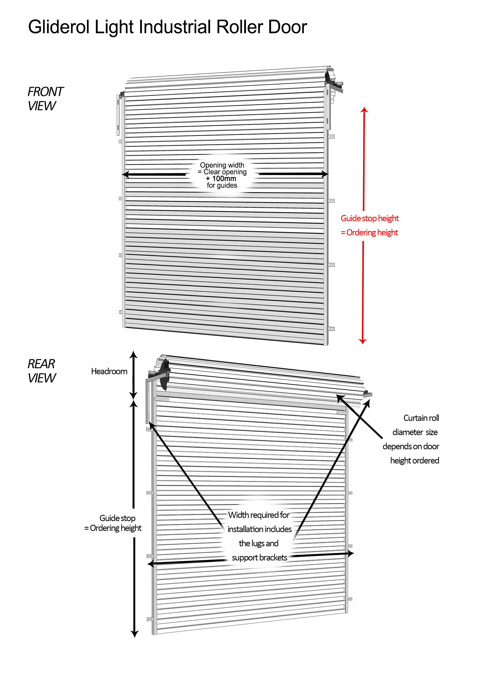 Gliderol Industrial Roller Door Continuous Steel Curtain (3 Colour ...